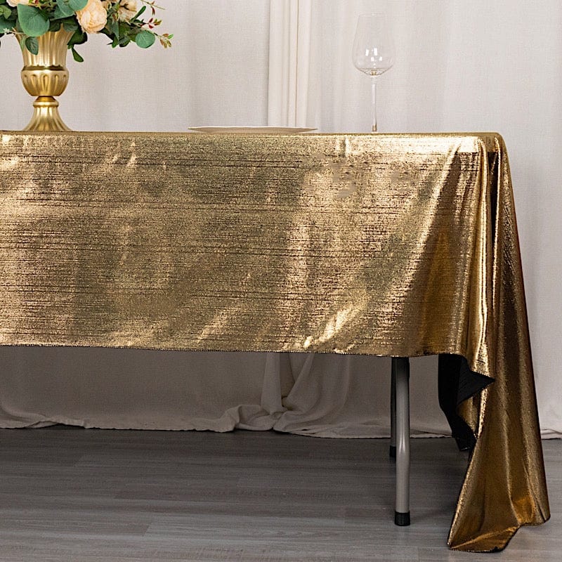 60"x126" Polyester Rectangular Tablecloth with Sequin Dots
