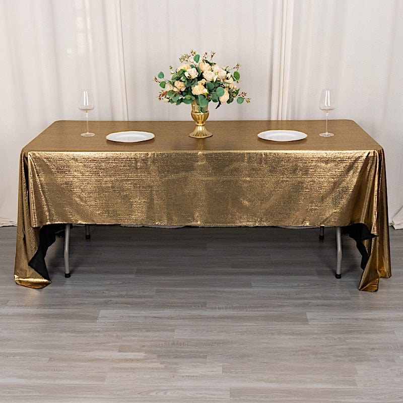60"x126" Polyester Rectangular Tablecloth with Sequin Dots