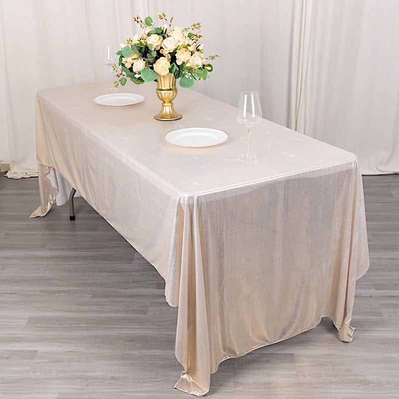 60"x126" Polyester Rectangular Tablecloth with Sequin Dots