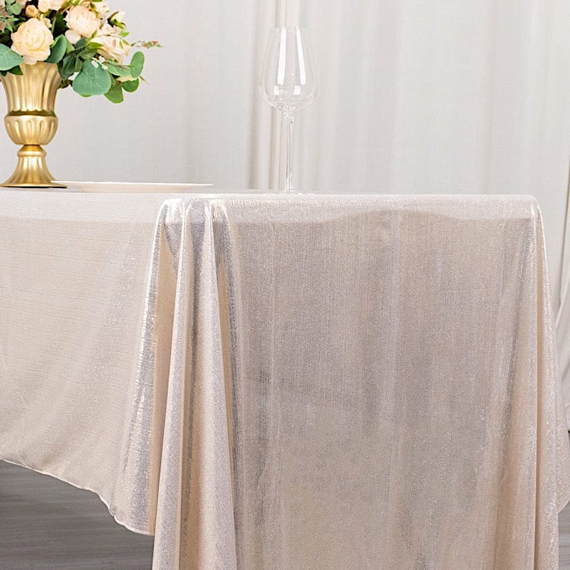60"x126" Polyester Rectangular Tablecloth with Sequin Dots