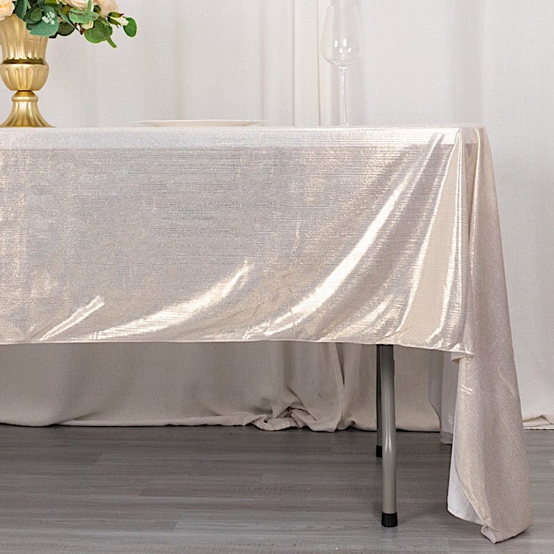 60"x126" Polyester Rectangular Tablecloth with Sequin Dots