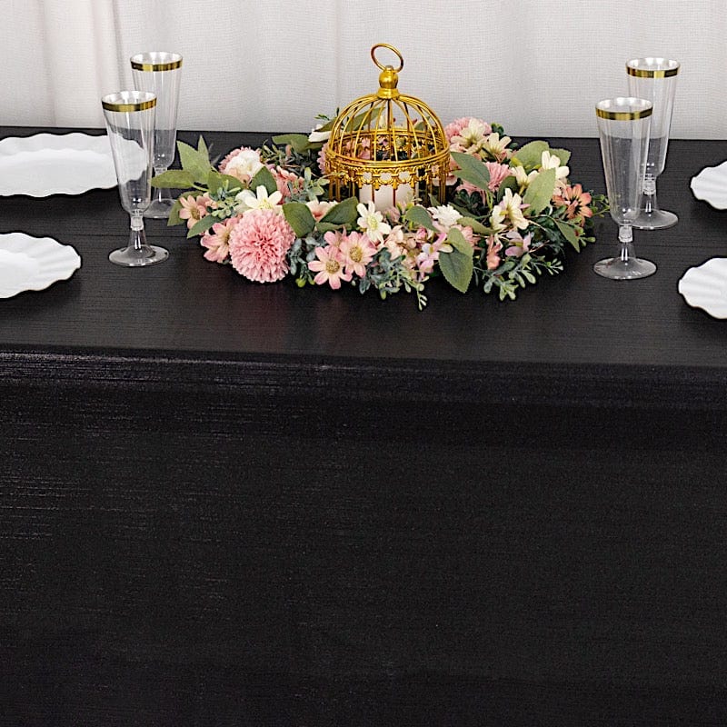 60"x126" Polyester Rectangular Tablecloth with Sequin Dots