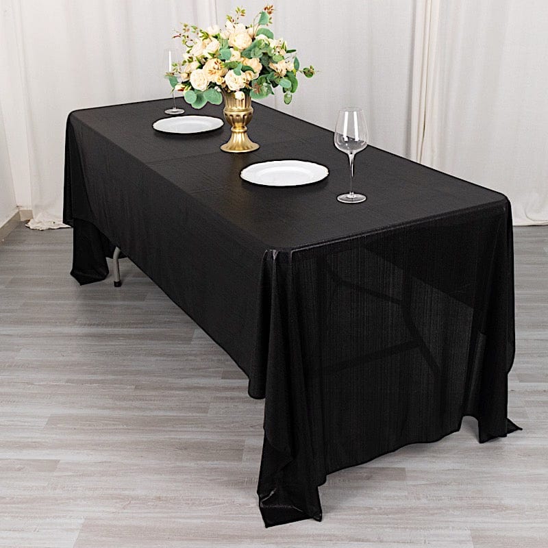 60"x126" Polyester Rectangular Tablecloth with Sequin Dots
