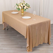60"x126" Polyester Rectangular Tablecloth with Sequin Dots