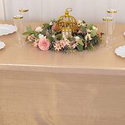 60"x126" Polyester Rectangular Tablecloth with Sequin Dots
