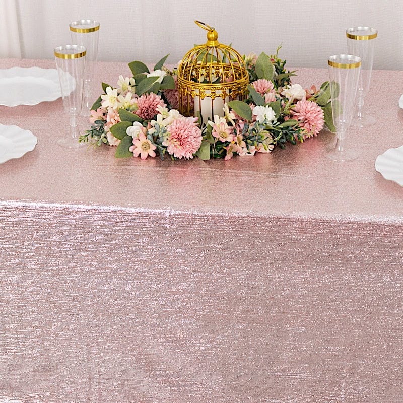 60"x126" Polyester Rectangular Tablecloth with Sequin Dots