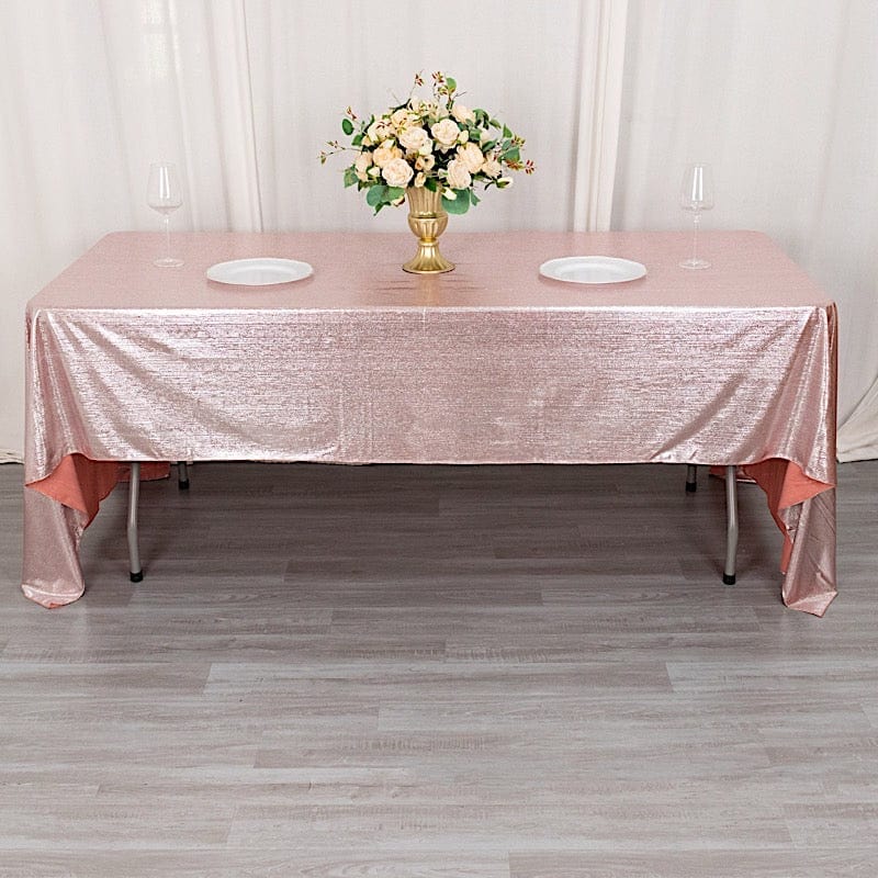 60"x126" Polyester Rectangular Tablecloth with Sequin Dots