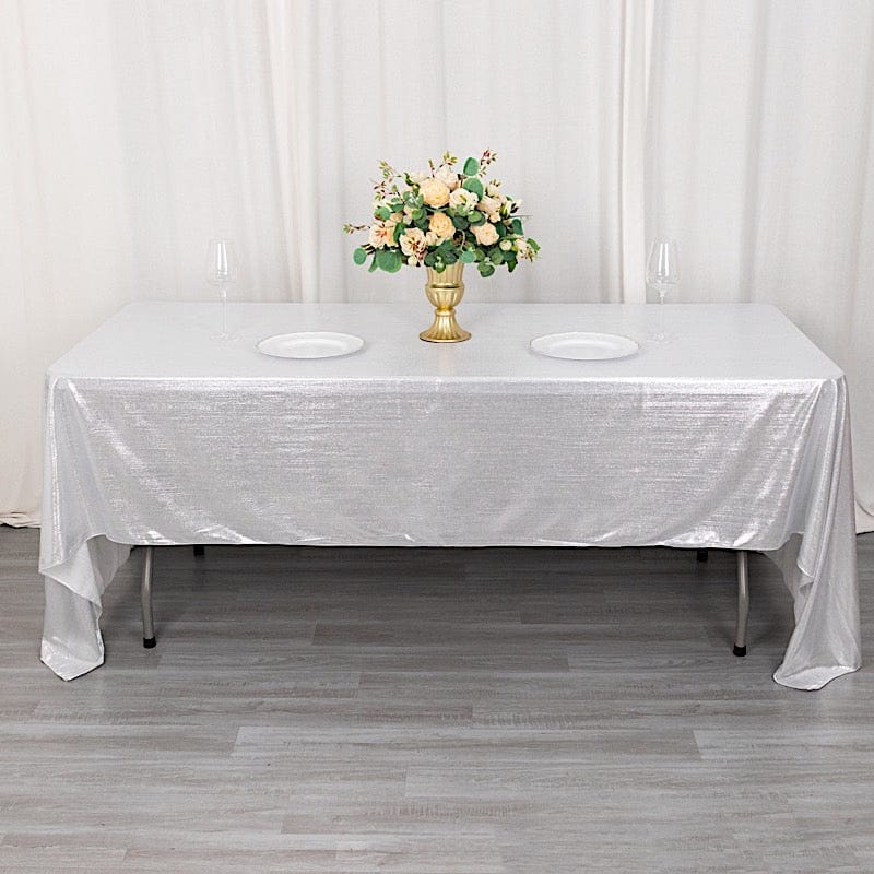 60"x126" Polyester Rectangular Tablecloth with Sequin Dots