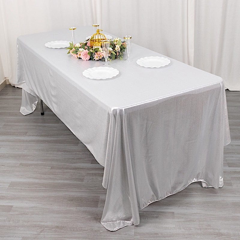 60"x126" Polyester Rectangular Tablecloth with Sequin Dots