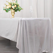 60"x126" Polyester Rectangular Tablecloth with Sequin Dots