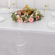 60"x126" Polyester Rectangular Tablecloth with Sequin Dots