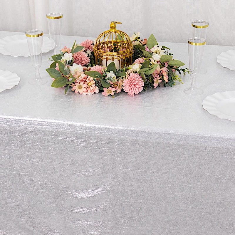 60"x126" Polyester Rectangular Tablecloth with Sequin Dots