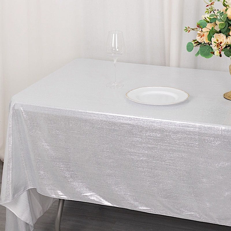 60"x126" Polyester Rectangular Tablecloth with Sequin Dots