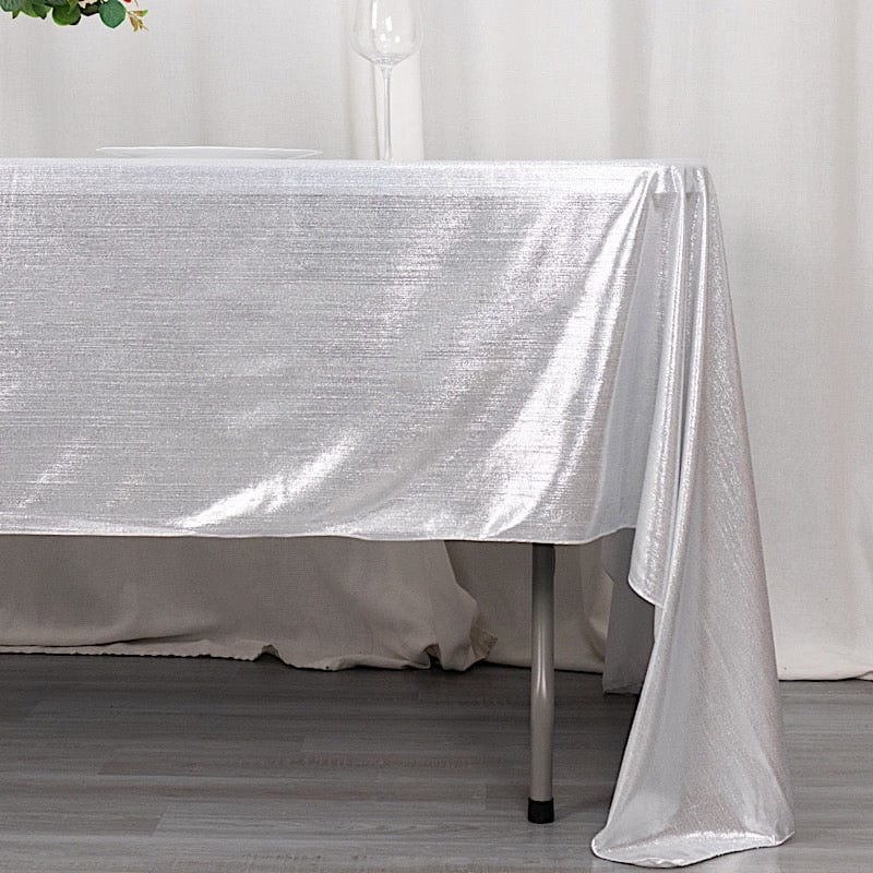 60"x126" Polyester Rectangular Tablecloth with Sequin Dots