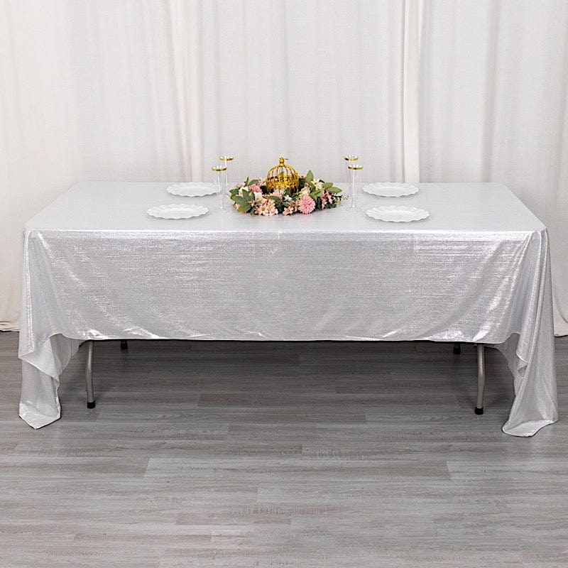 60"x126" Polyester Rectangular Tablecloth with Sequin Dots