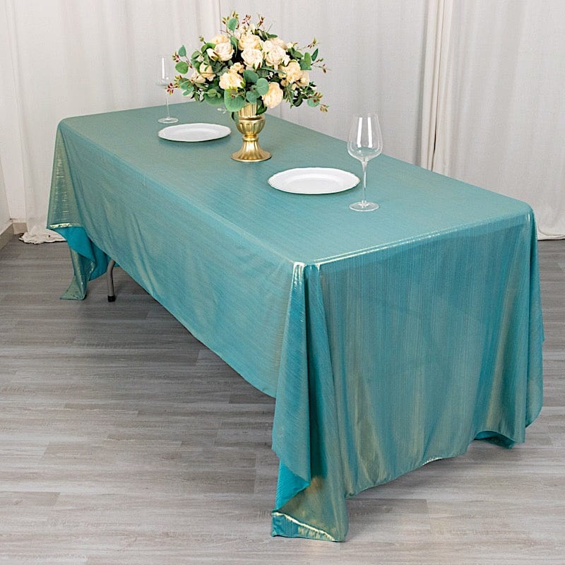 60"x126" Polyester Rectangular Tablecloth with Sequin Dots