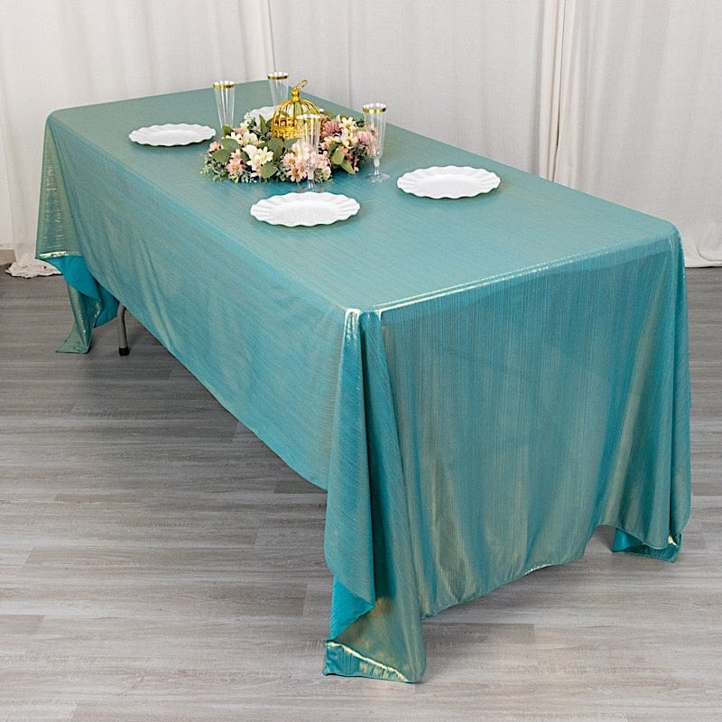 60"x126" Polyester Rectangular Tablecloth with Sequin Dots