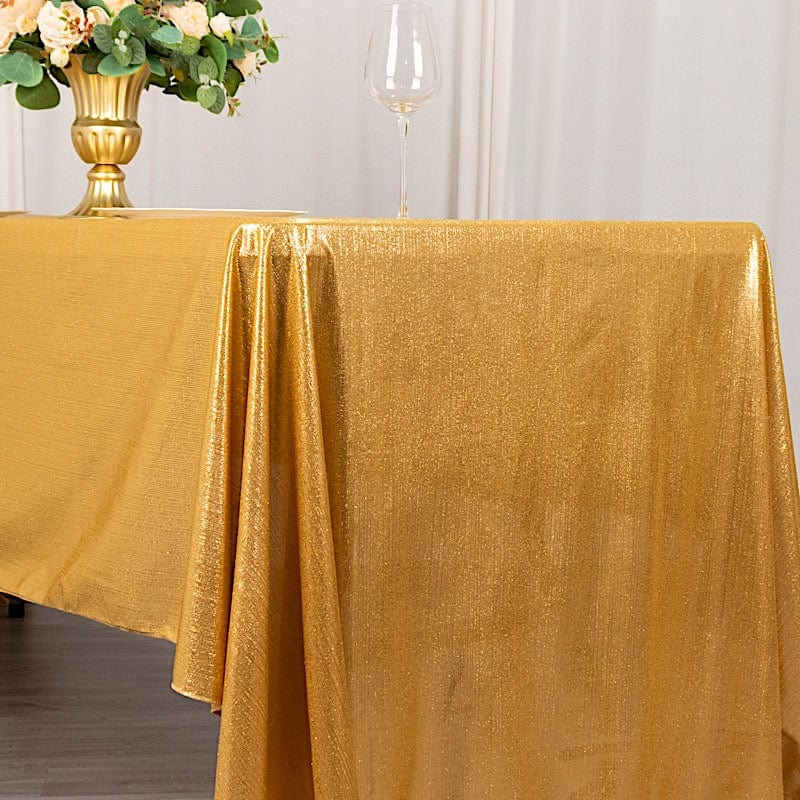 60"x126" Polyester Rectangular Tablecloth with Sequin Dots