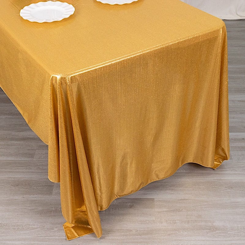 60"x126" Polyester Rectangular Tablecloth with Sequin Dots