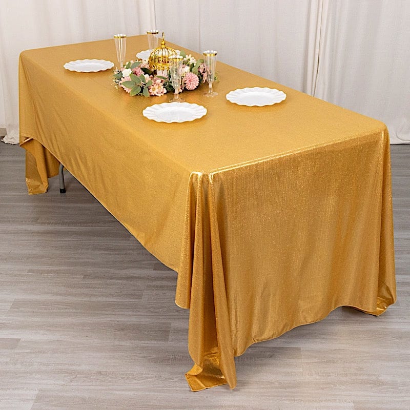 60"x126" Polyester Rectangular Tablecloth with Sequin Dots