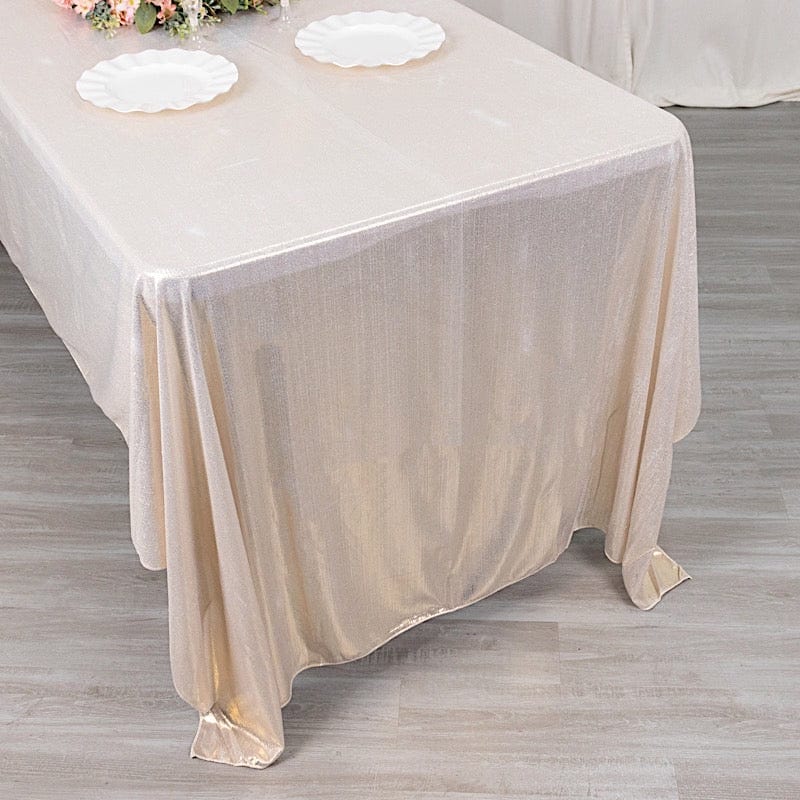 60"x126" Polyester Rectangular Tablecloth with Sequin Dots