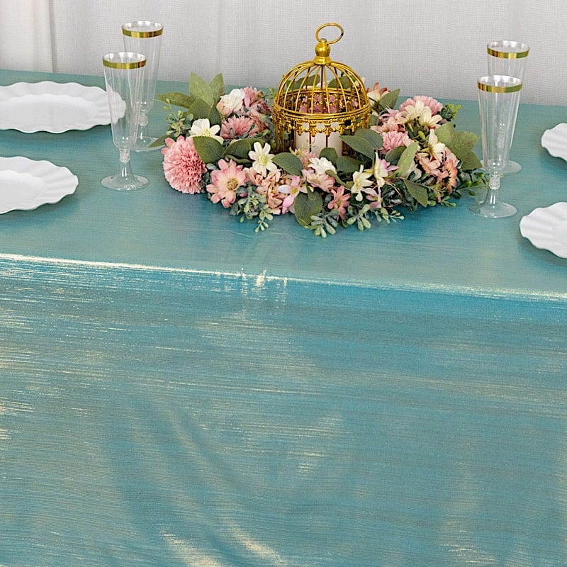 60"x126" Polyester Rectangular Tablecloth with Sequin Dots