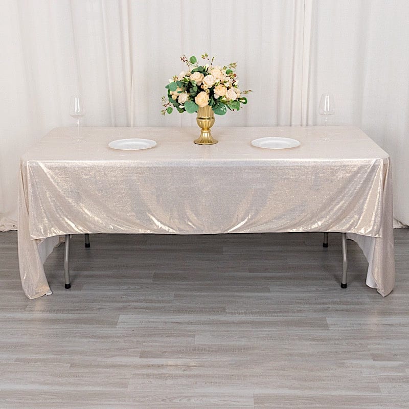 60"x126" Polyester Rectangular Tablecloth with Sequin Dots
