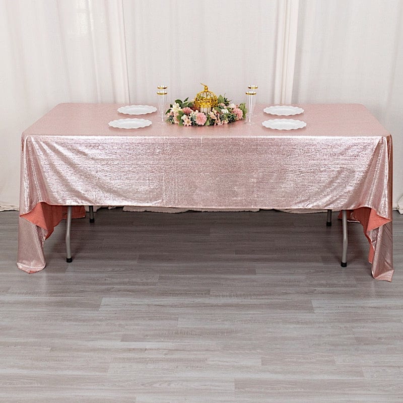 60"x126" Polyester Rectangular Tablecloth with Sequin Dots