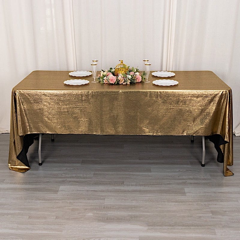 60"x126" Polyester Rectangular Tablecloth with Sequin Dots