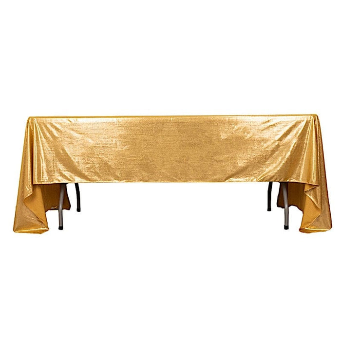 60"x126" Polyester Rectangular Tablecloth with Sequin Dots TAB_SHIM_60126_GOLD