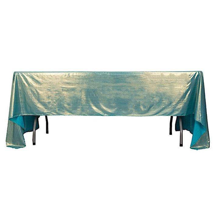 60"x126" Polyester Rectangular Tablecloth with Sequin Dots TAB_SHIM_60126_TURQ