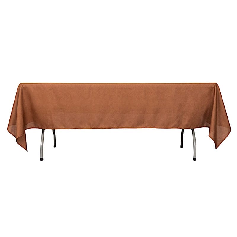 60x102" Polyester Rectangular Tablecloth Wedding Table Linens TAB_60102_BRN_POLY