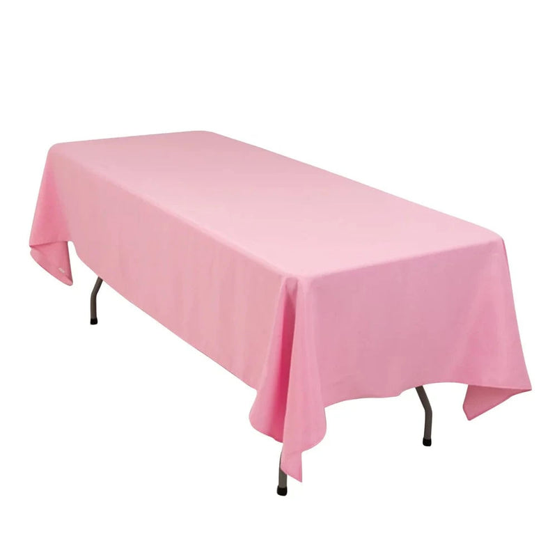 60x102" Premium Polyester Rectangular Tablecloth Wedding Table Linens TAB_60102_PINK_PRM