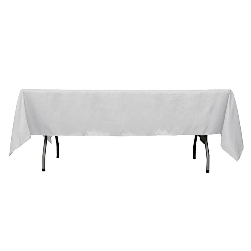 60x102" Premium Polyester Rectangular Tablecloth Wedding Table Linens TAB_60102_SILV_PRM