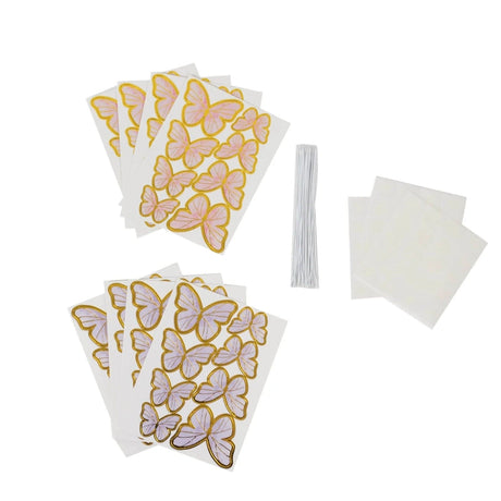 64 Assorted 3D Butterfly Cake Toppers Cupcake Decorations - Pink and Purple CAKE_TOP_017_BUT01_MIX