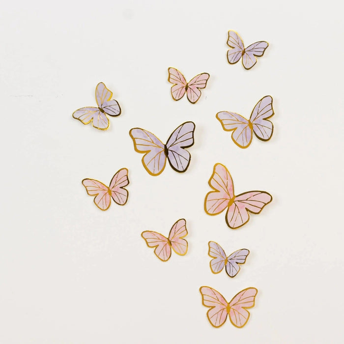 64 Assorted 3D Butterfly Cake Toppers Cupcake Decorations - Pink and Purple CAKE_TOP_017_BUT01_MIX