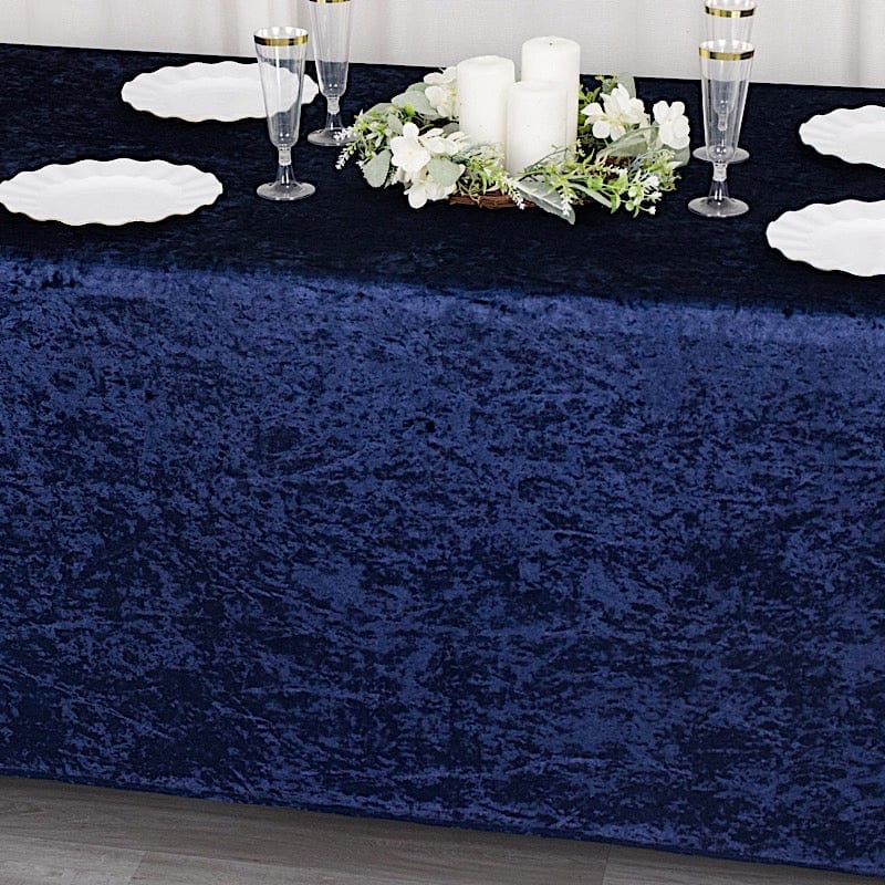 6ft Crushed Velvet Stretch Fitted Rectangular Table Cover