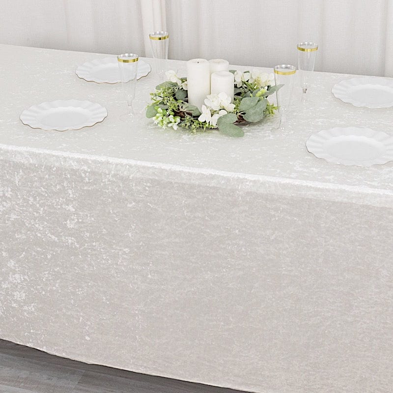 6ft Crushed Velvet Stretch Fitted Rectangular Table Cover