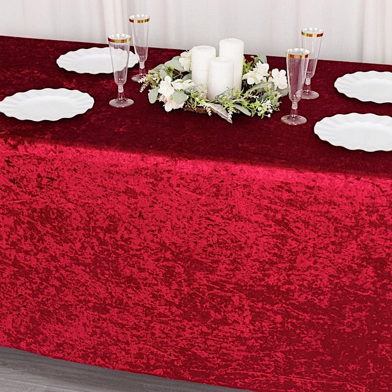 6ft Crushed Velvet Stretch Fitted Rectangular Table Cover