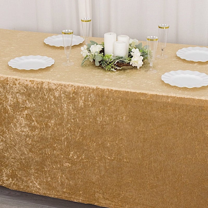 6ft Crushed Velvet Stretch Fitted Rectangular Table Cover