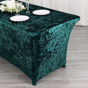 6ft Crushed Velvet Stretch Fitted Rectangular Table Cover