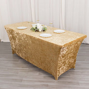 6ft Crushed Velvet Stretch Fitted Rectangular Table Cover