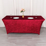 6ft Crushed Velvet Stretch Fitted Rectangular Table Cover