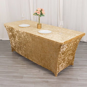 6ft Crushed Velvet Stretch Fitted Rectangular Table Cover