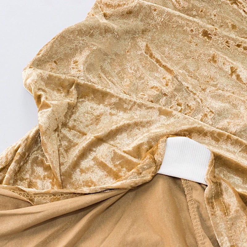 6ft Crushed Velvet Stretch Fitted Rectangular Table Cover