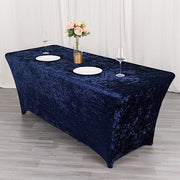 6ft Crushed Velvet Stretch Fitted Rectangular Table Cover