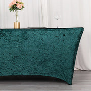 6ft Crushed Velvet Stretch Fitted Rectangular Table Cover