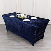6ft Crushed Velvet Stretch Fitted Rectangular Table Cover