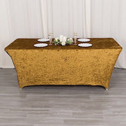 6ft Crushed Velvet Stretch Fitted Rectangular Table Cover