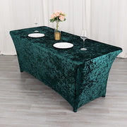 6ft Crushed Velvet Stretch Fitted Rectangular Table Cover